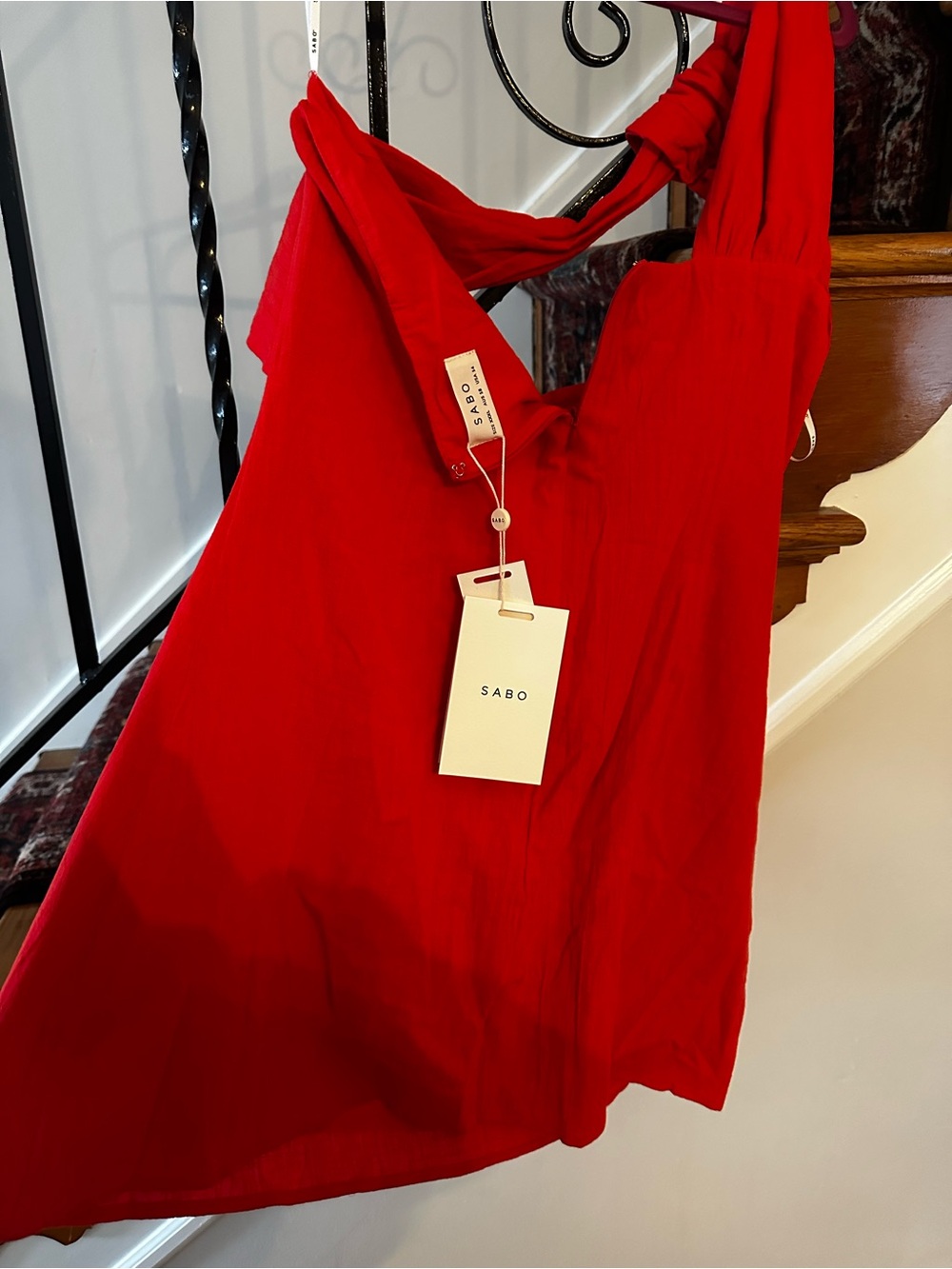 Red One-Shoulder Mini Dress - Picture 4 of 7